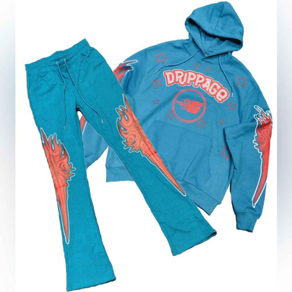 Genuine Drippage Fleece Stacked Flare Set
Style# GN4152
Color: Baltic Blue, Red
